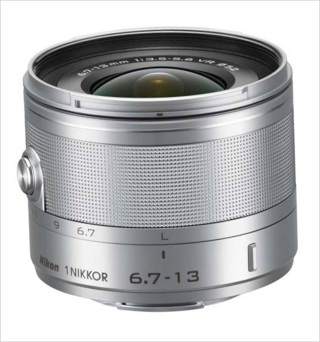 1 ултраширокоъгълен обектив NIKKOR VR 6,7-13 мм - сребро